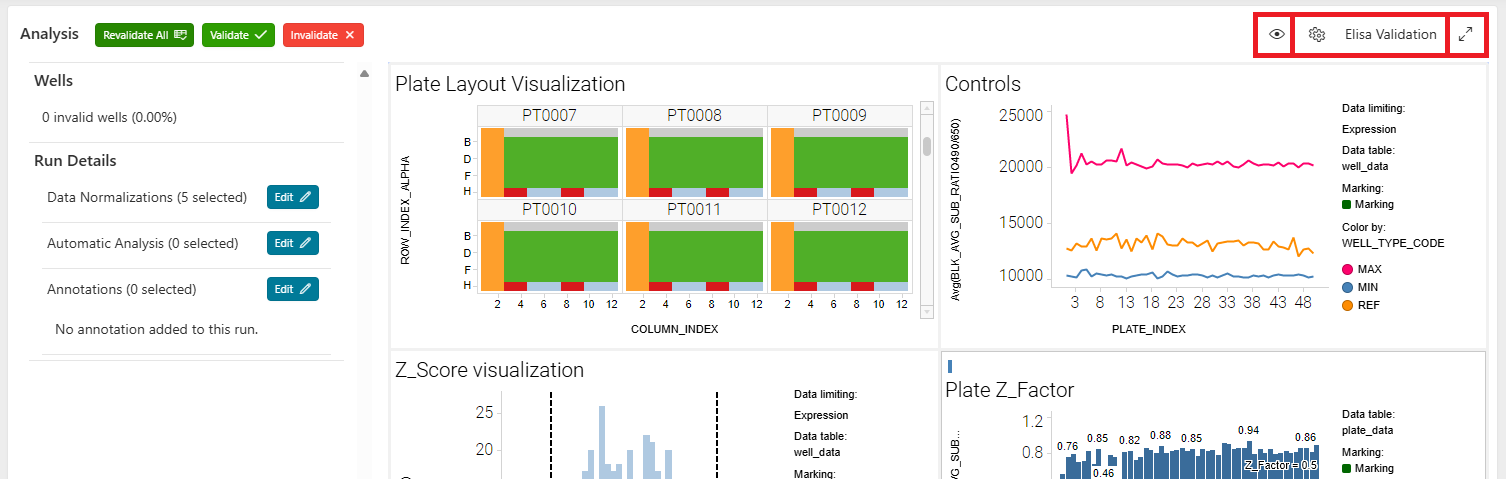 Visualization options screenshot Visualization options